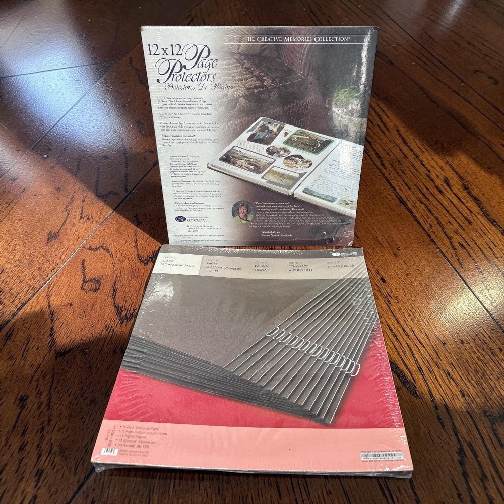 Creative Memories 12x12 Page Protectors & Black Scrapbook Pages